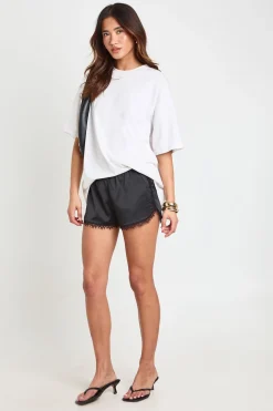 boohoo Short De Sport À Bordure En Dentelle<Femme Satin Et Dentelle|Shorts