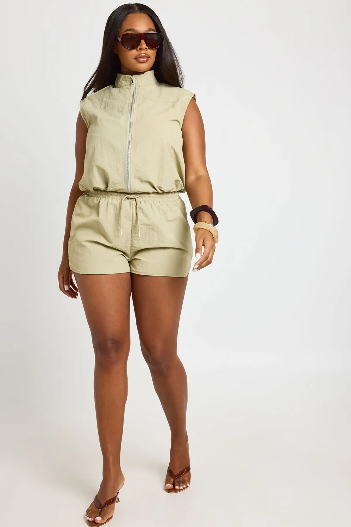 boohoo Short De Sport En Nylon Grande Taille<Femme Shorts