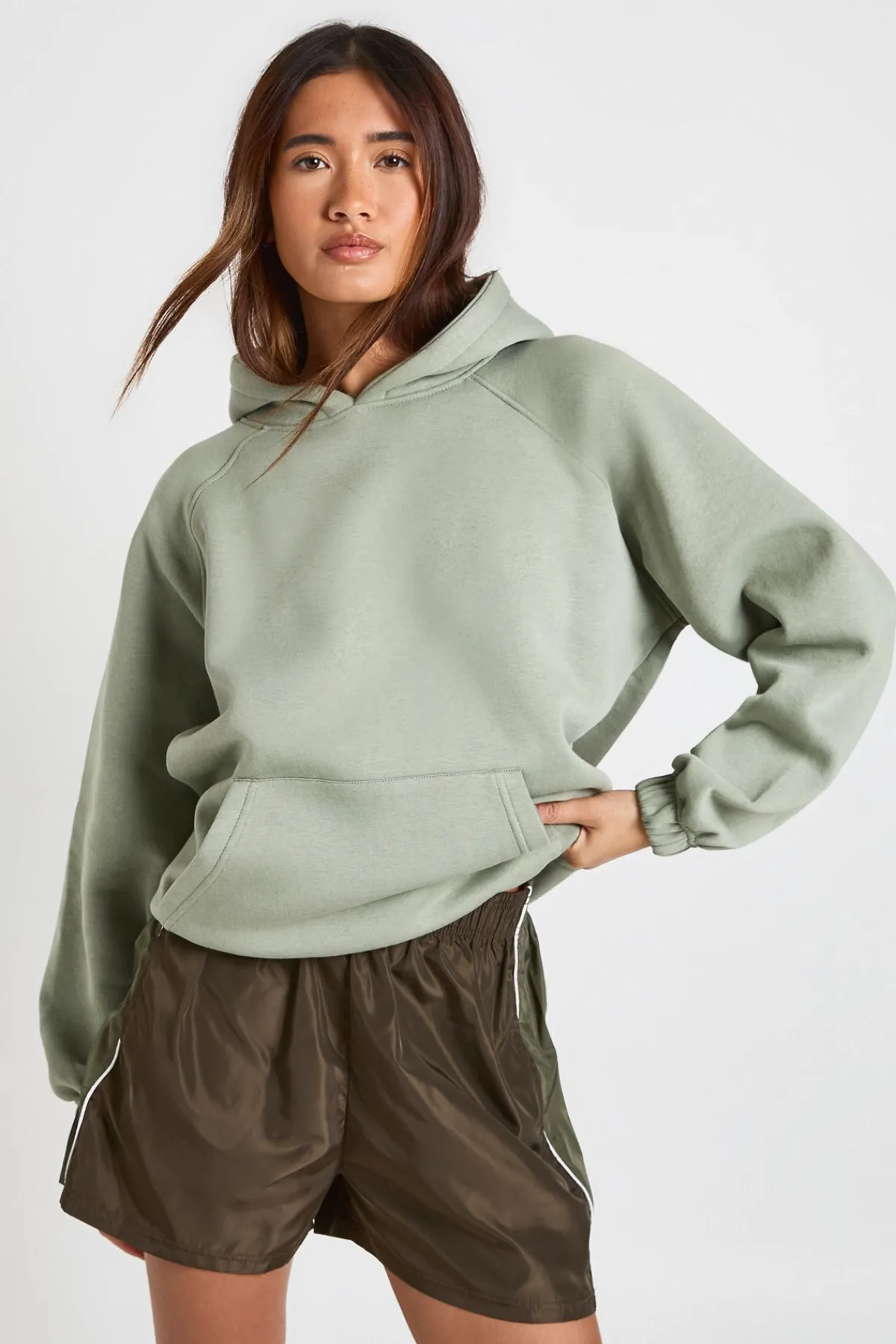 boohoo Short De Sport En Nylon Taille Haute Avec Empiècements Contrastés<Femme Survêtements|Survêtements