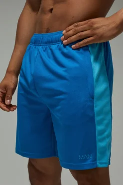 boohooMAN Short De Sport Homme 7 Pouces Avec Poche Zippée Et Blocs De Couleur Active<Femme Nouveautés Grande Taille|Shorts