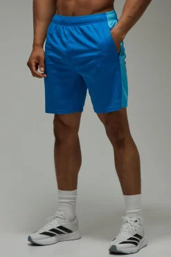 boohooMAN Short De Sport Homme 7 Pouces Avec Poche Zippée Et Blocs De Couleur Active<Femme Nouveautés Grande Taille|Shorts