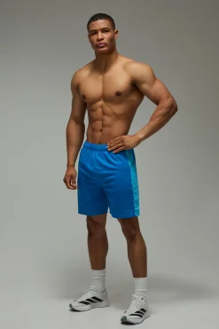 boohooMAN Short De Sport Homme 7 Pouces Avec Poche Zippée Et Blocs De Couleur Active<Femme Nouveautés Grande Taille|Shorts