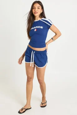 boohoo Short De Sport Molleton À Passepoil Contrasté<Femme Survêtements|Survêtements