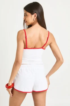 boohoo Short De Sport Style Runner En Molleton Avec Passepoil Contrasté<Femme Survêtements|Survêtements