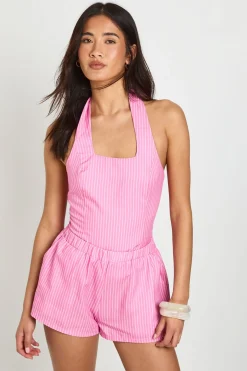 Short De Sport Taille Basse À Rayures