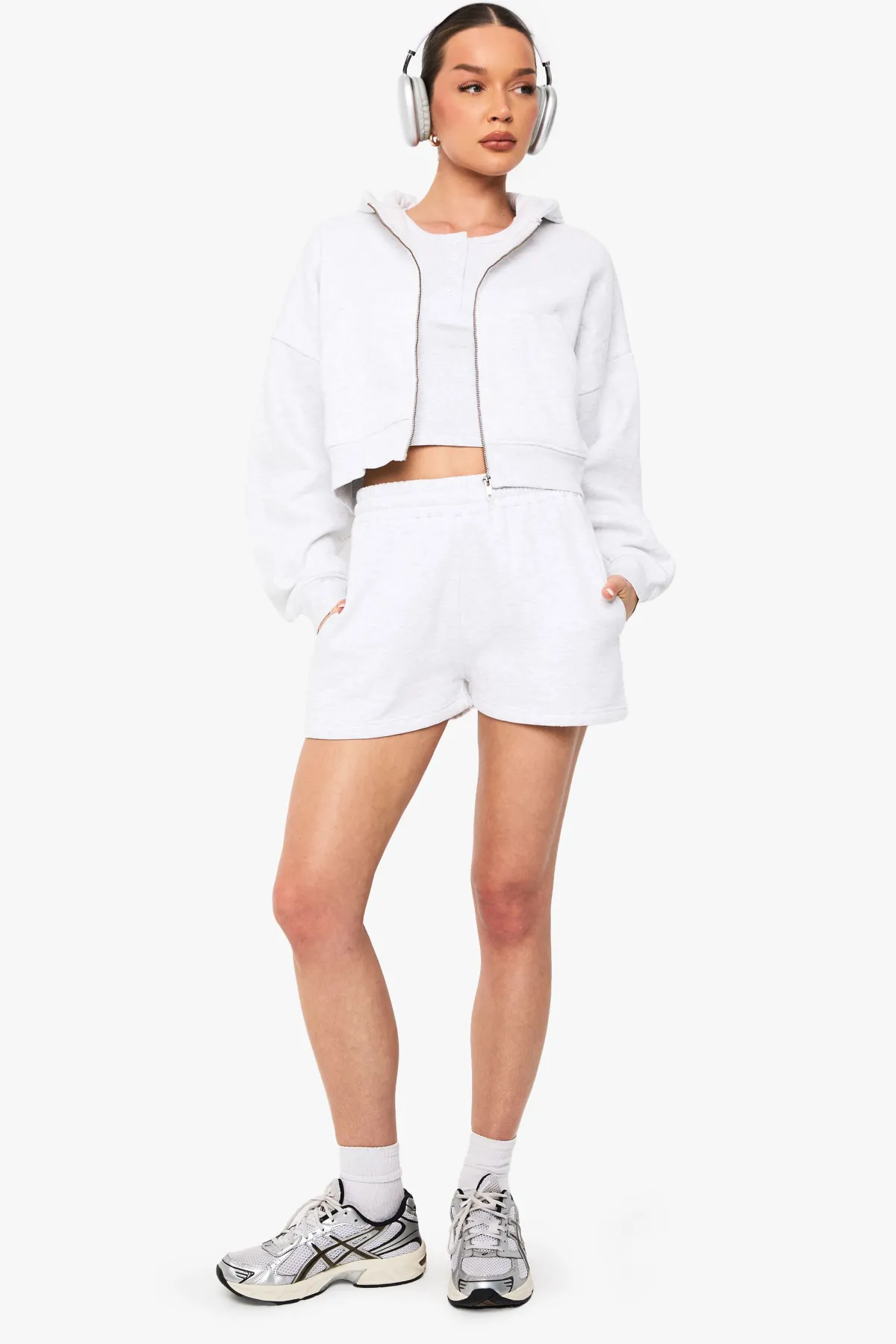 boohoo Short de sport taille haute avec cordon de serrage interne<Femme Survêtements|Survêtements