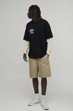 boohooMAN Short de Travail 365 Coupe Décontractée à Plis Devant<Homme Jorts|Denim
