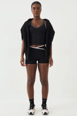 Short DSGN Studio Ultra Sculpt à Taille Portefeuille avec Détail de Passepoil