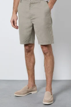 Short En Coton Lin Kaki