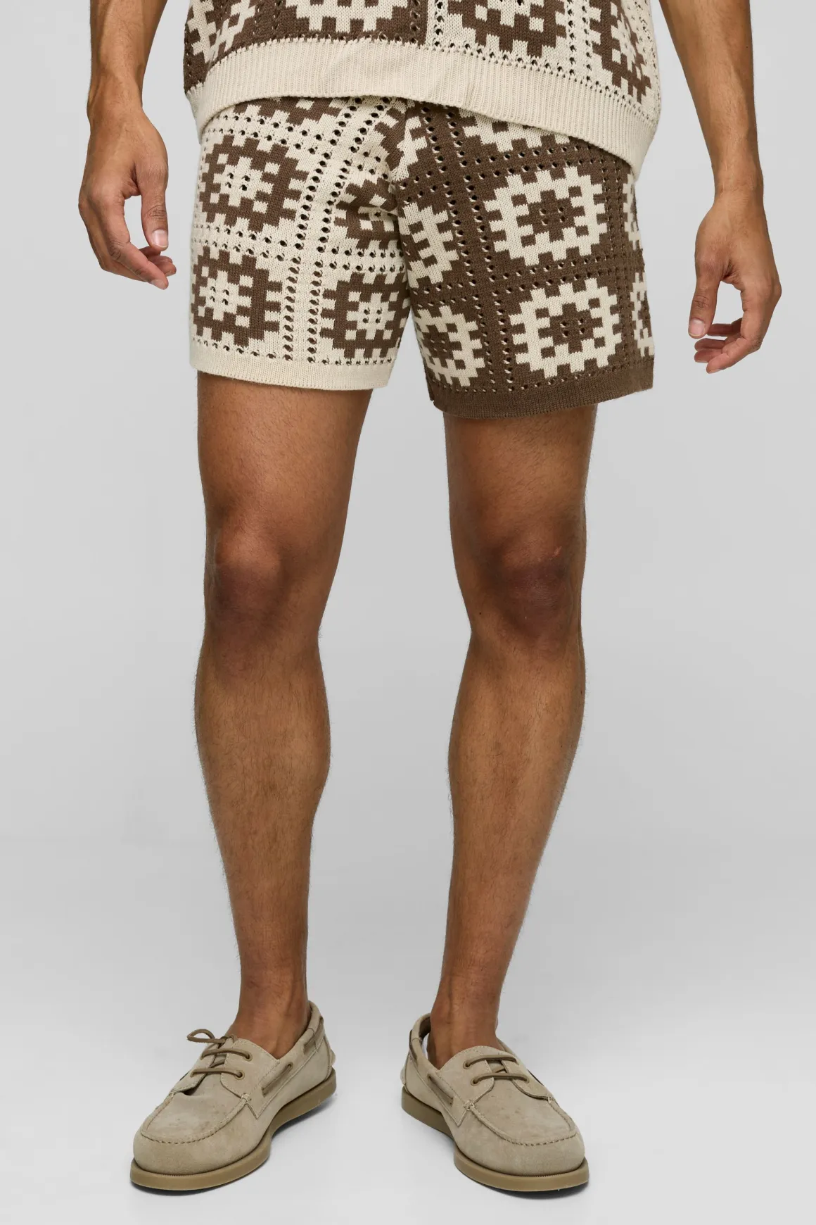 Short en crochet carré tricoté