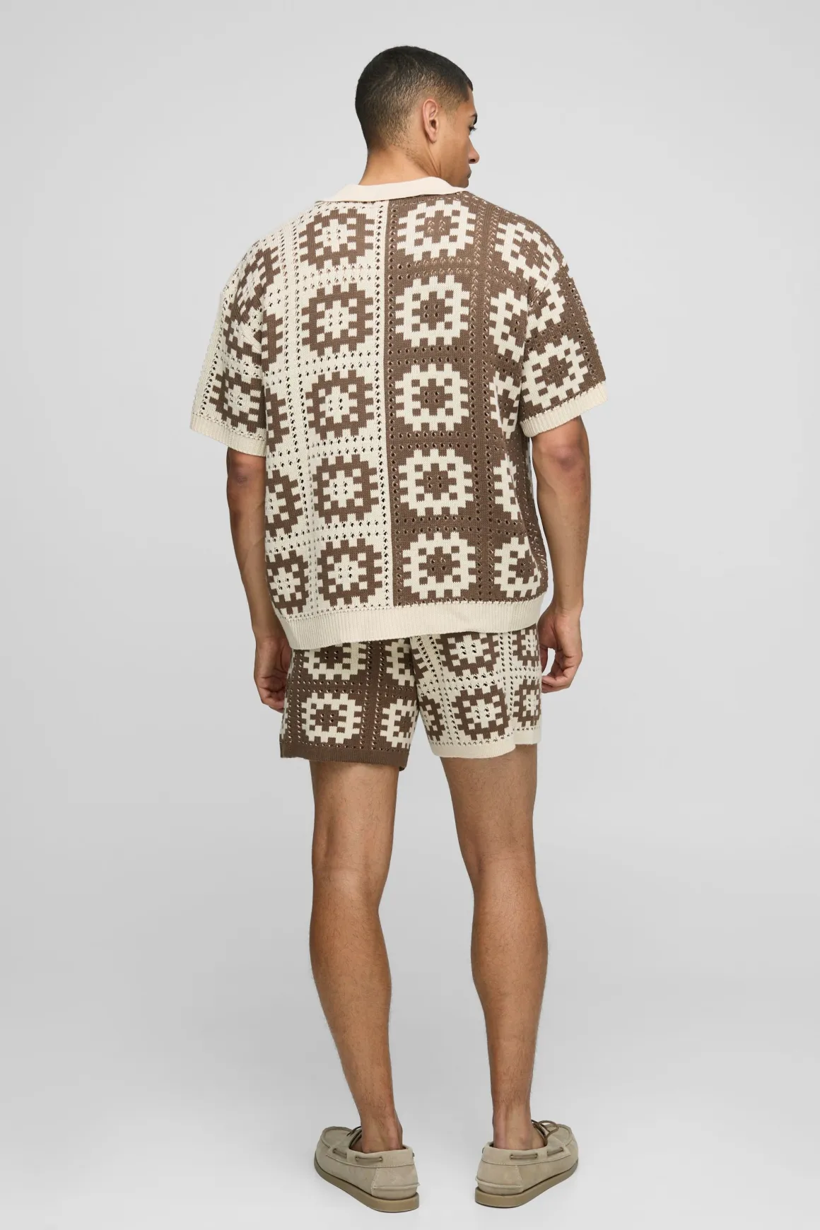 Short en crochet carré tricoté