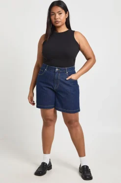 Short en denim boyfriend Plus