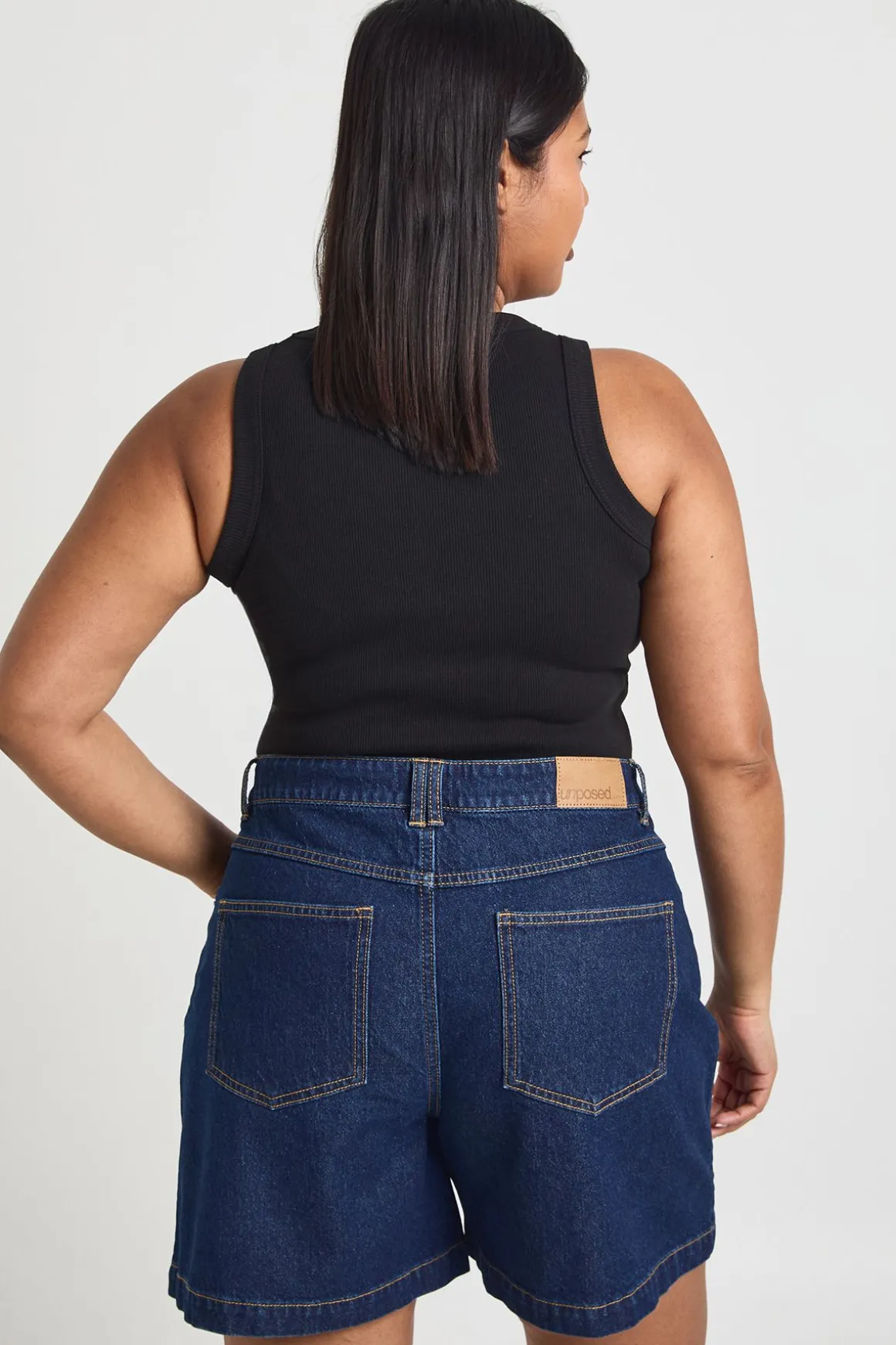 Short en denim boyfriend Plus