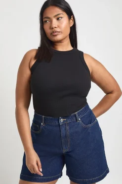 Short en denim boyfriend Plus