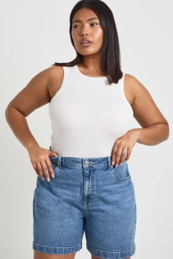 boohoo Short en denim boyfriend Plus<Femme Denim|Shorts