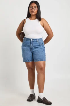 boohoo Short en denim boyfriend Plus<Femme Denim|Shorts