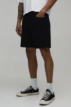 boohooMAN Short En Denim Coupe Ajustée Basique<Homme Denim|Tout Afficher