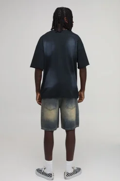 boohooMAN Short En Denim Décontracté À Strass Avec Cordon De Serrage Prolongé<Homme Denim|Tout Afficher