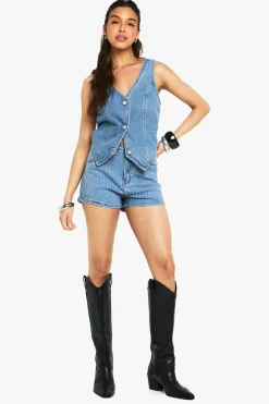 Short en denim Diamonte