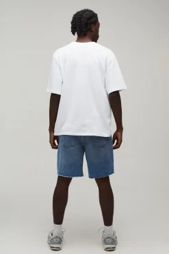 boohooMAN Short En Denim Délavé Déchiré Coupe Ample<Homme Denim|Nouveautés Grande Taille