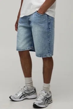 boohooMAN Short En Denim Délavé À L'acide Coupe Décontractée<Homme Denim|Tout Afficher