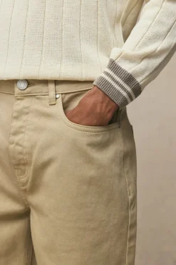 Short En Denim Délavé À La Teinture Coupe Décontractée