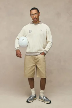 Short En Denim Délavé À La Teinture Coupe Décontractée