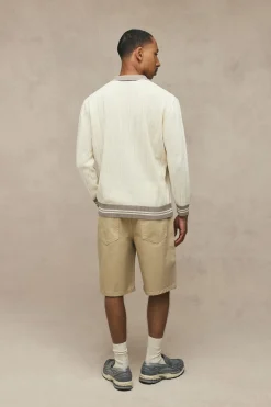 Short En Denim Délavé À La Teinture Coupe Décontractée