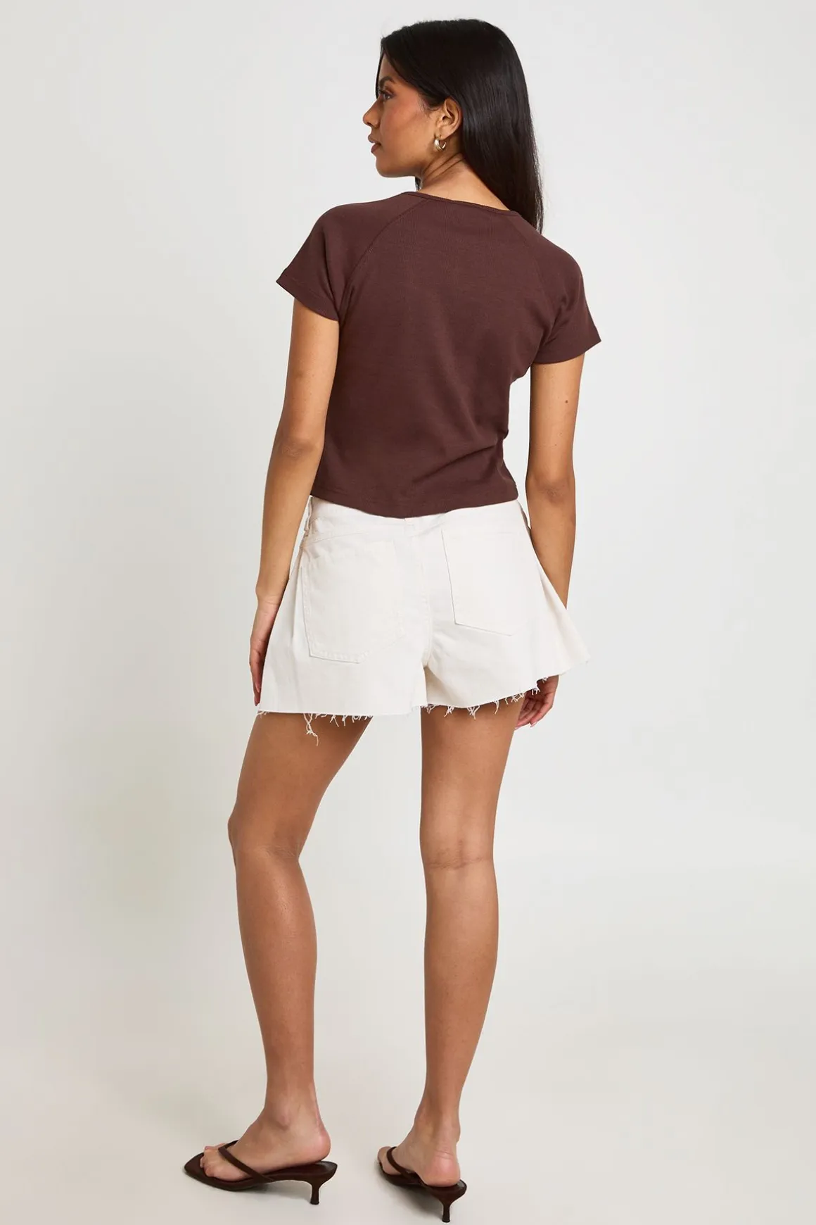 Short En Denim Large À Jambes Évasées