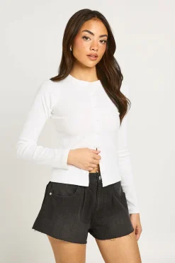 Short En Denim Large À Ourlet Évasé