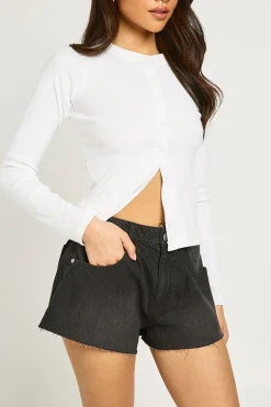 Short En Denim Large À Ourlet Évasé