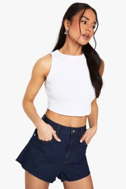 Short En Denim À Ourlet Brut