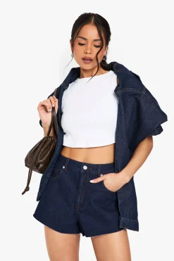 Short En Denim À Ourlet Brut