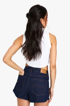 Short En Denim À Ourlet Brut