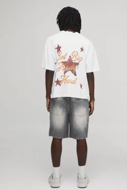 Short En Denim Rigide Coupe Décontractée