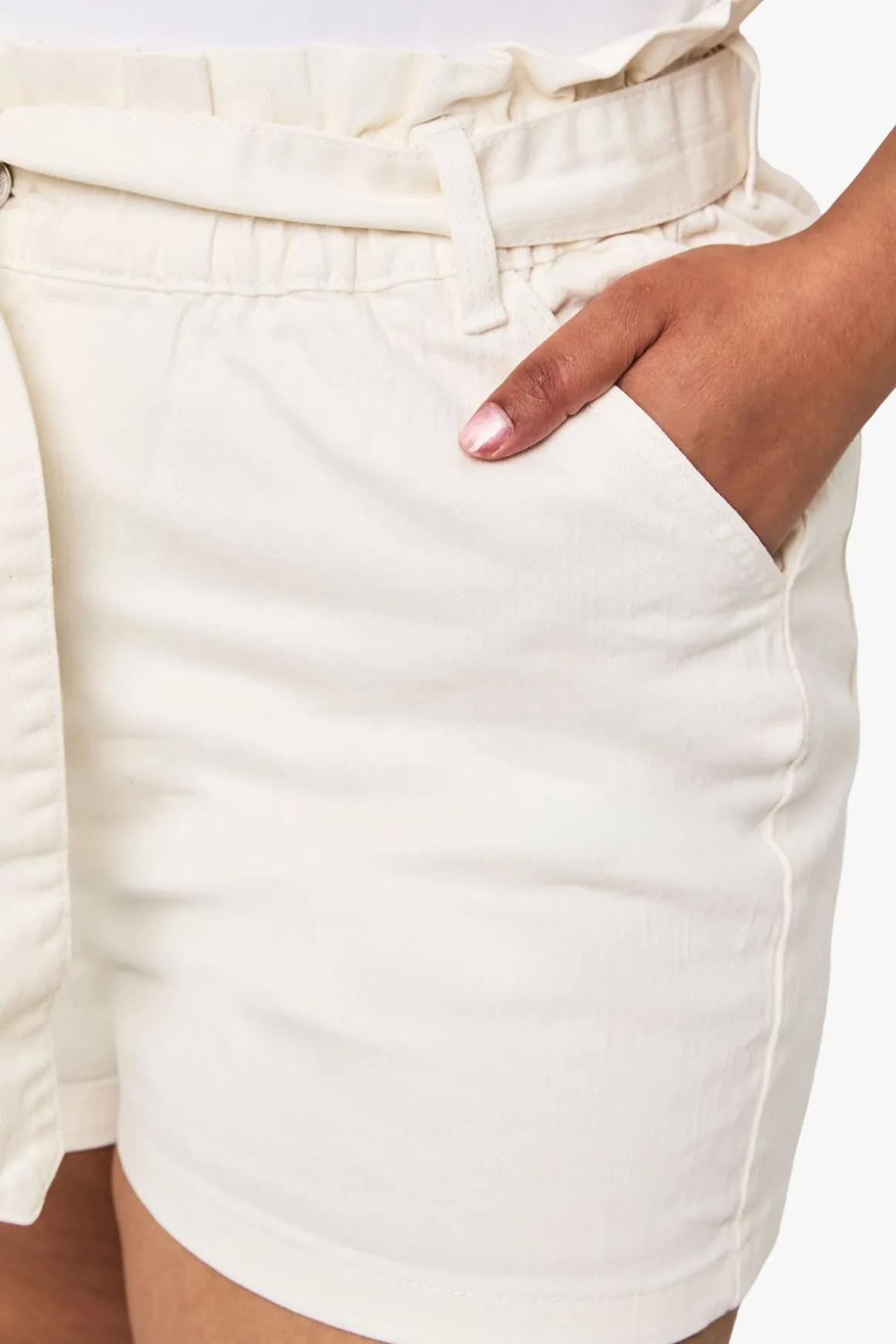 Short En Denim Taille Haute Paperbag Grande Taille