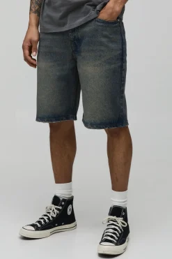 boohooMAN Short En Denim Teinté Coupe Décontractée<Homme Denim|Tout Afficher