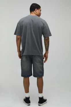 boohooMAN Short En Denim Teinté Coupe Décontractée<Homme Denim|Tout Afficher