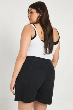 boohoo Short en jean boyfriend grande taille<Femme Denim|Shorts