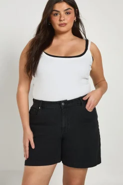 boohoo Short en jean boyfriend grande taille<Femme Denim|Shorts