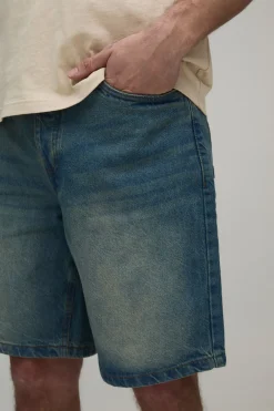 boohooMAN Short En Jean Coupe Décontractée Basique<Homme Nouveautés Grande Taille|Denim