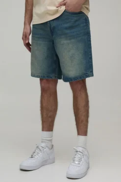 boohooMAN Short En Jean Coupe Décontractée Basique<Homme Nouveautés Grande Taille|Denim