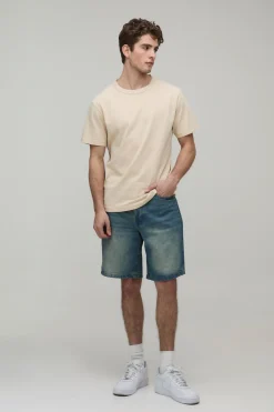boohooMAN Short En Jean Coupe Décontractée Basique<Homme Nouveautés Grande Taille|Denim