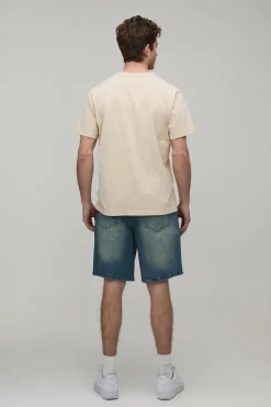 boohooMAN Short En Jean Coupe Décontractée Basique<Homme Nouveautés Grande Taille|Denim