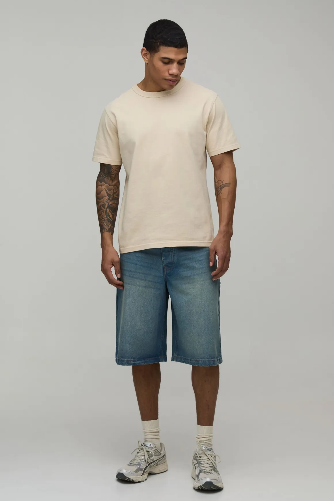 Short En Jean Coupe Décontractée Basique