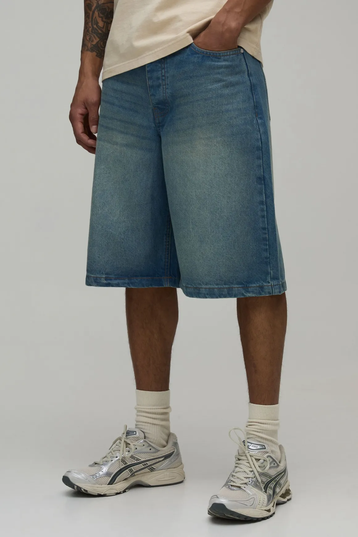 Short En Jean Coupe Décontractée Basique