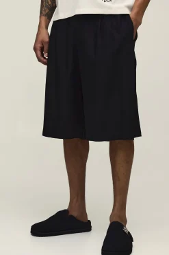 boohooMAN Short en Jean Coupe Décontractée Mi-Long Mélange Lin<Homme Jorts|Denim