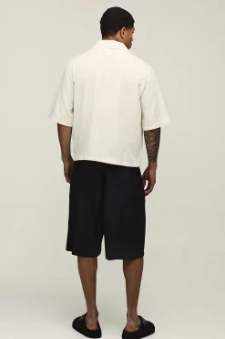 boohooMAN Short en Jean Coupe Décontractée Mi-Long Mélange Lin<Homme Jorts|Denim