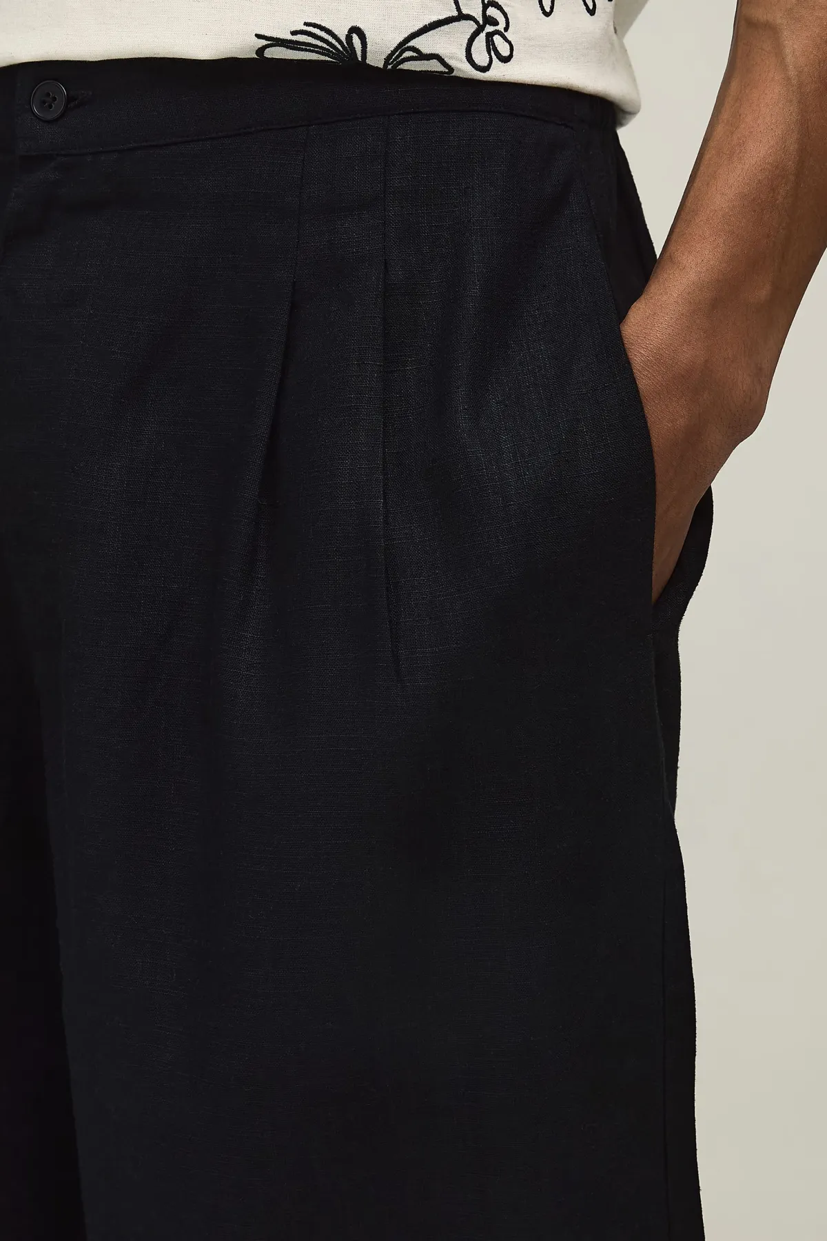 boohooMAN Short en Jean Coupe Décontractée Mi-Long Mélange Lin<Homme Jorts|Denim