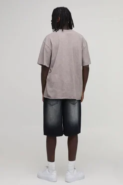 Short En Jean Déchiré Coupe Extrêmement Ample